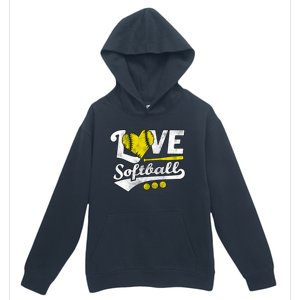 Love Softball For N And Cute Softball Lovers Meaningful Gift Urban Pullover Hoodie