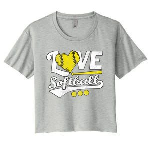 Love Softball For N And Cute Softball Lovers Meaningful Gift Women's Crop Top Tee