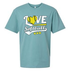 Love Softball For N And Cute Softball Lovers Meaningful Gift Sueded Cloud Jersey T-Shirt