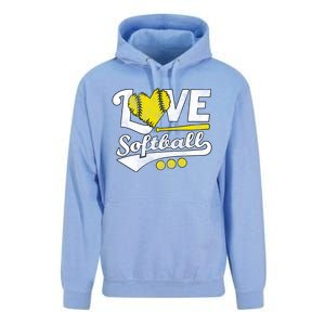 Love Softball For N And Cute Softball Lovers Meaningful Gift Unisex Surf Hoodie