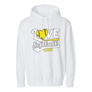 Love Softball For N And Cute Softball Lovers Meaningful Gift Garment-Dyed Fleece Hoodie