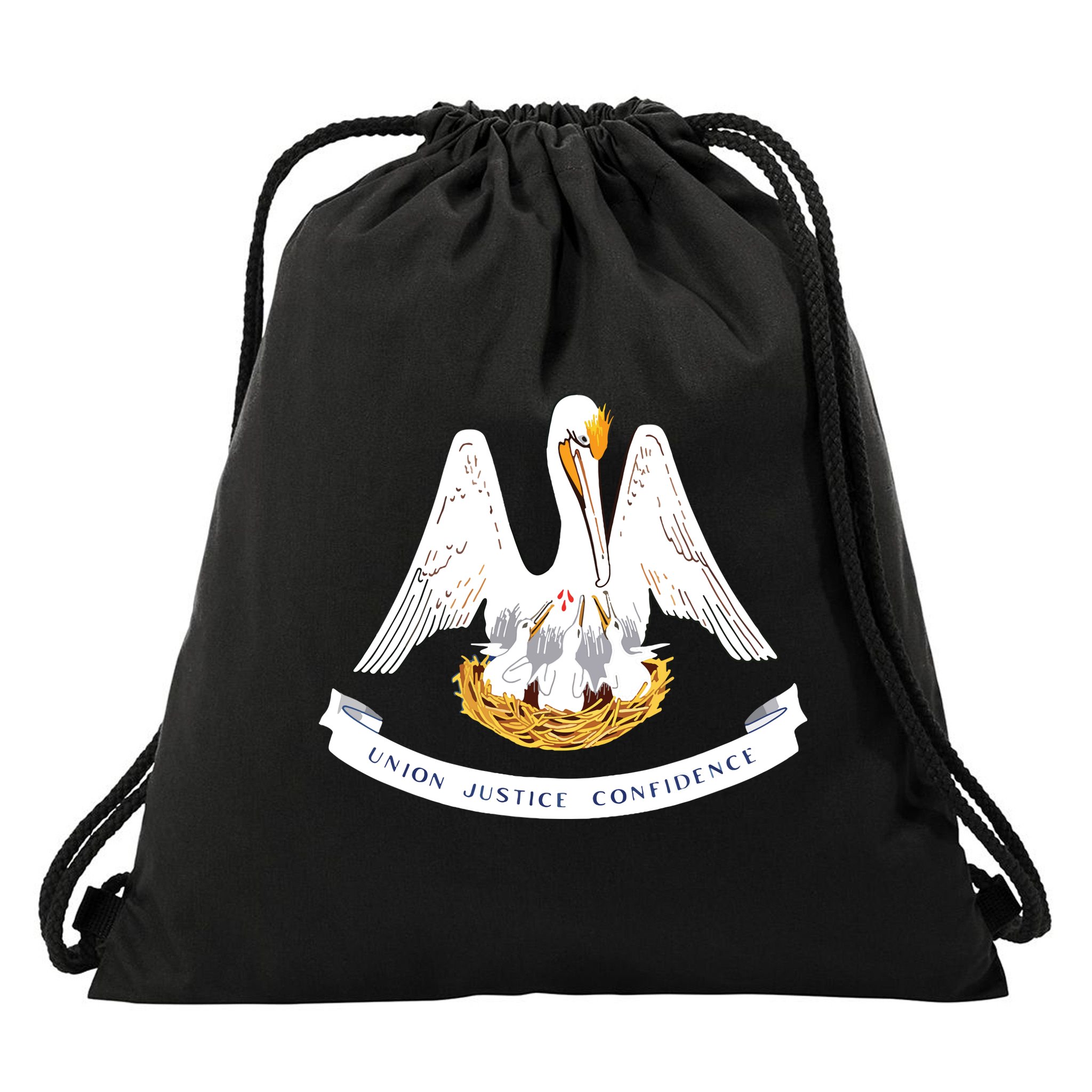 Louisiana State Flag Drawstring Bag