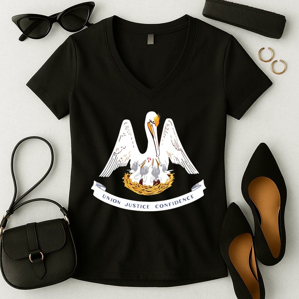 Louisiana State Flag Women's V-Neck T-Shirt