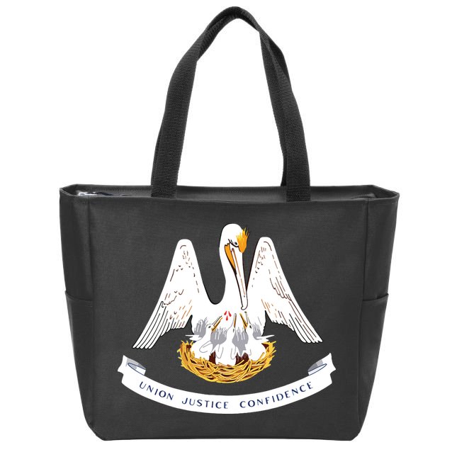 Louisiana State Flag Zip Tote Bag