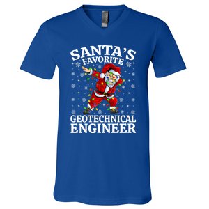 Lighting SantaS Favorites Geotechnical Engineer Christmas Funny Gift V-Neck T-Shirt