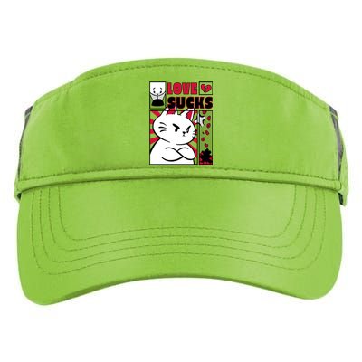 Love Sucks Funny Valentine's Day Angry Cat Meow Adult Drive Performance Visor