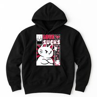 Love Sucks Funny Valentine's Day Angry Cat Meow Hoodie