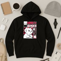 Love Sucks Funny Valentine's Day Angry Cat Meow Hoodie