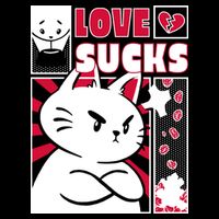 Love Sucks Funny Valentine's Day Angry Cat Meow Hoodie