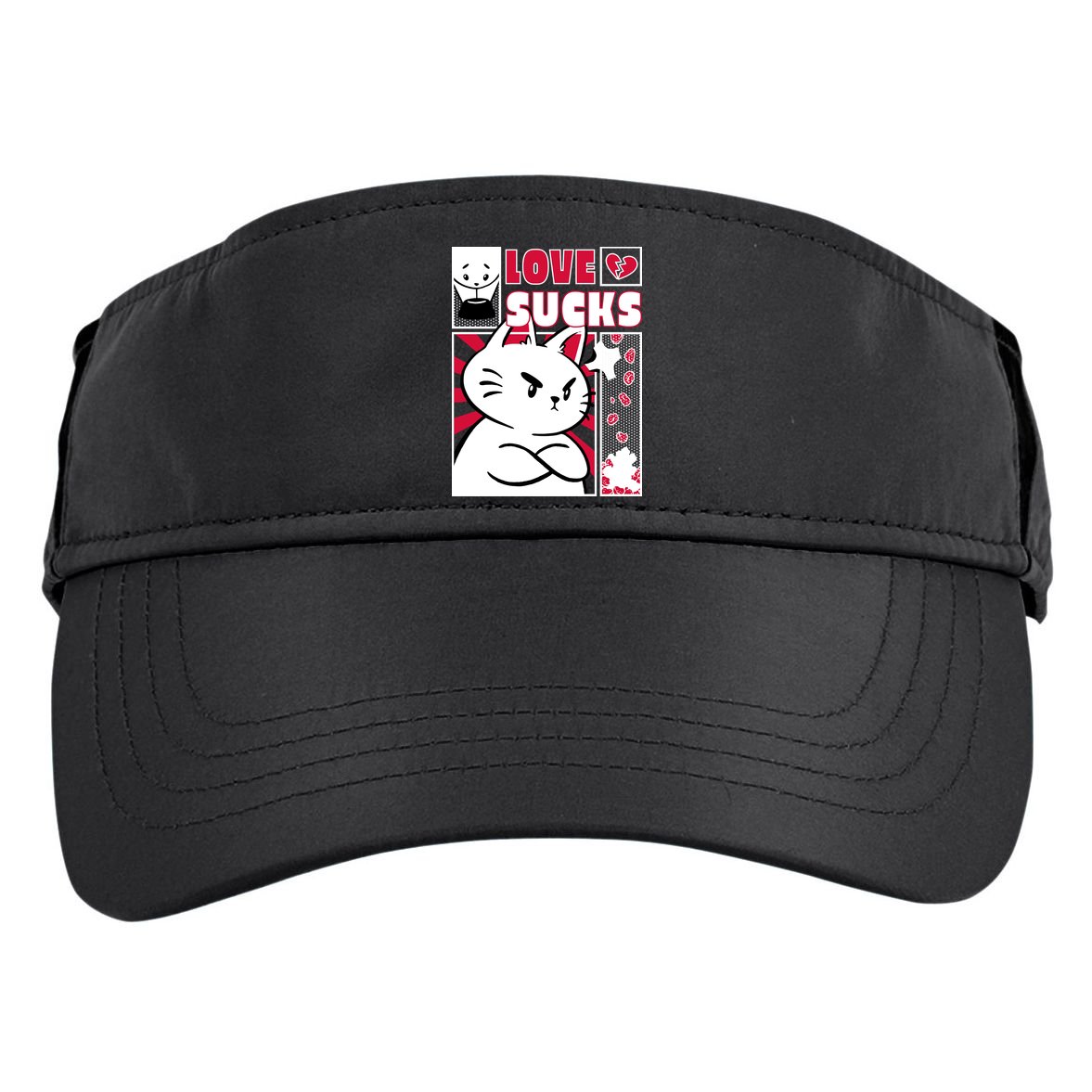 Love Sucks Funny Valentine's Day Angry Cat Meow Adult Drive Performance Visor