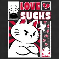 Love Sucks Funny Valentine's Day Angry Cat Meow Adult Drive Performance Visor