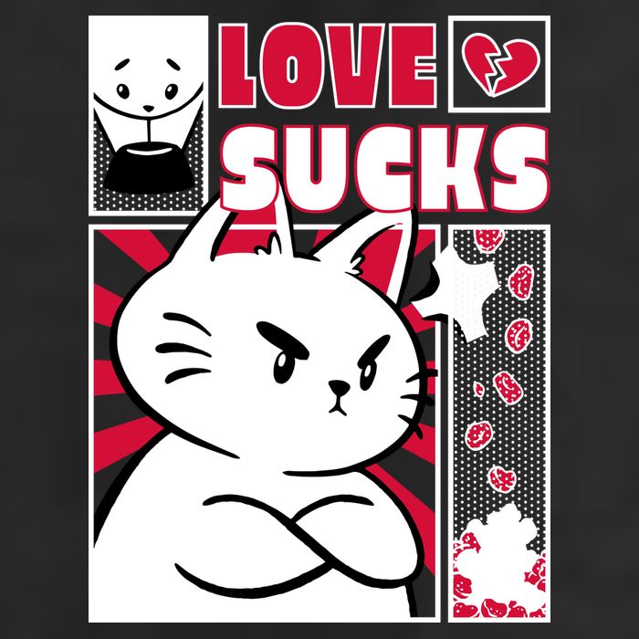 Love Sucks Funny Valentine's Day Angry Cat Meow Adult Drive Performance Visor