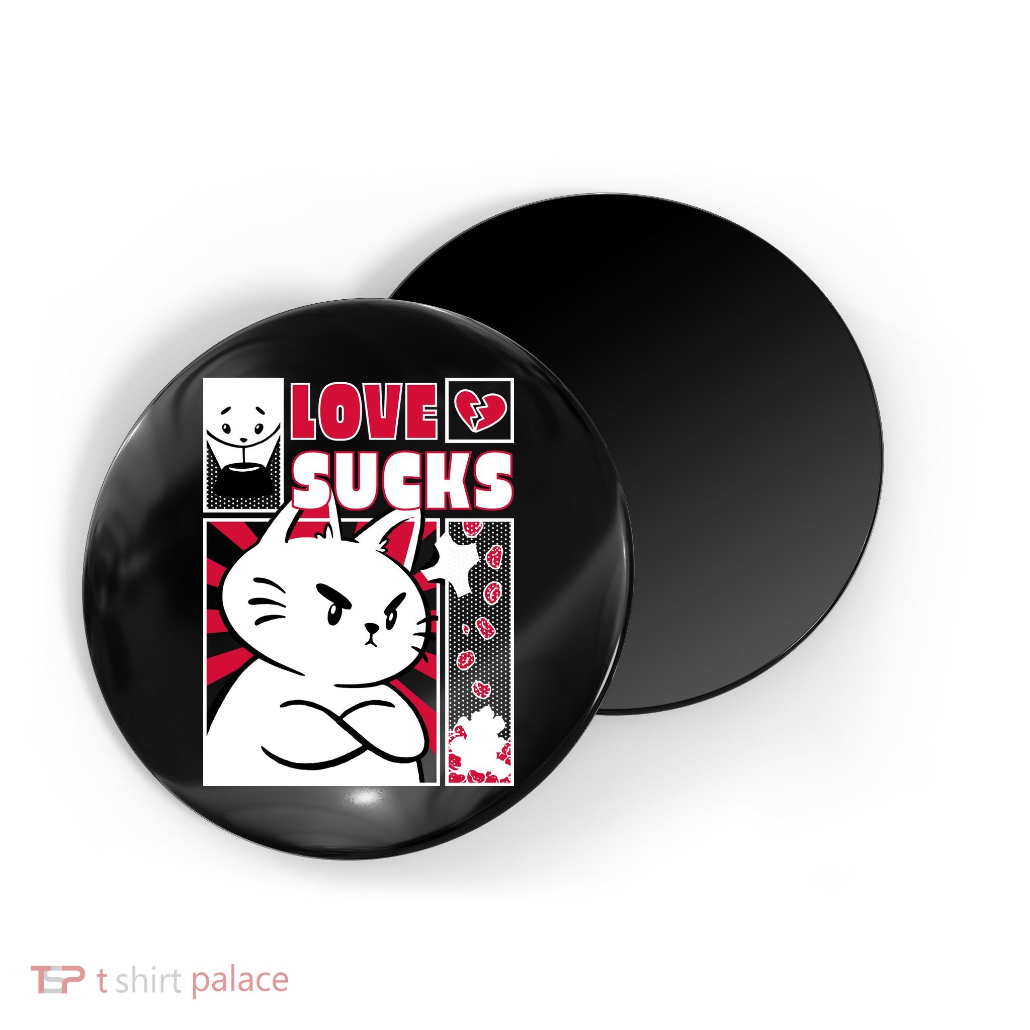 Love Sucks Funny Valentine's Day Angry Cat Meow Magnet