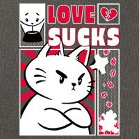 Love Sucks Funny Valentine's Day Angry Cat Meow Cotton Canvas Backpack