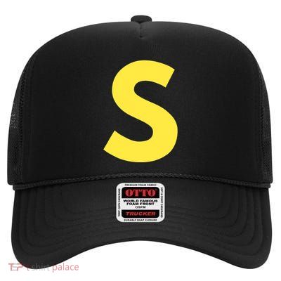 Letter S Funny Matching Halloween Costume High Crown Mesh Back Trucker Hat