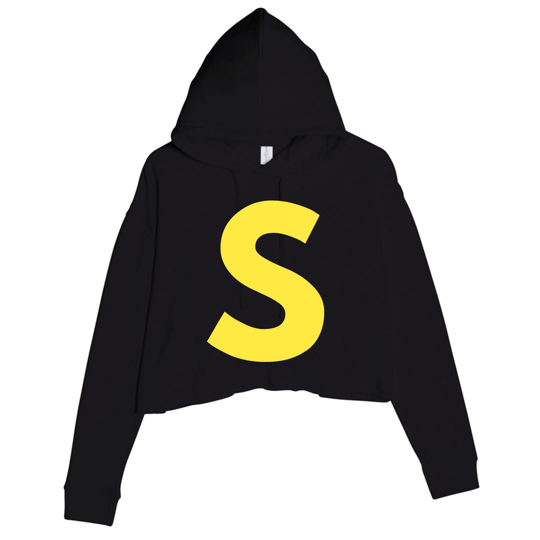 Letter S Funny Matching Halloween Costume Crop Fleece Hoodie