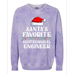 Lights SantaS Favorites Geotechnical Engineer Christmas Meaningful Gift Colorblast Crewneck Sweatshirt