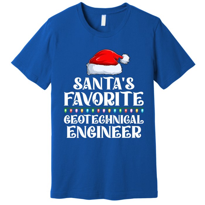 Lights SantaS Favorites Geotechnical Engineer Christmas Meaningful Gift Premium T-Shirt