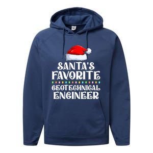 Lights SantaS Favorites Geotechnical Engineer Christmas Meaningful Gift Performance Fleece Hoodie