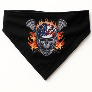 Lacrosse Skull Flames USA-Made Doggie Bandana