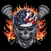 Lacrosse Skull Flames Flexfit Unipanel Trucker Cap