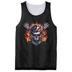 Lacrosse Skull Flames Mesh Reversible Basketball Jersey Tank