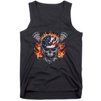 Lacrosse Skull Flames Tank Top