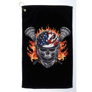 Lacrosse Skull Flames Platinum Collection Golf Towel