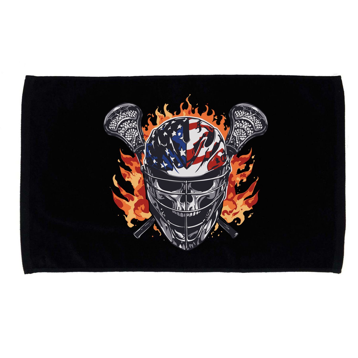 Lacrosse Skull Flames Microfiber Hand Towel