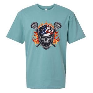 Lacrosse Skull Flames Sueded Cloud Jersey T-Shirt