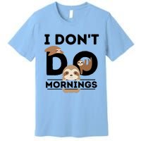 Lazy Sloth Funny Morning Pj Sleepy Sloths Funny Gift Premium T-Shirt