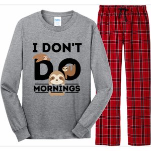 Lazy Sloth Funny Morning Pj Sleepy Sloths Funny Gift Long Sleeve Pajama Set