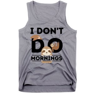 Lazy Sloth Funny Morning Pj Sleepy Sloths Funny Gift Tank Top