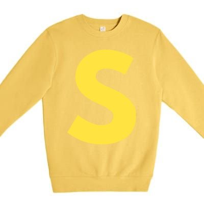 Letter S Funny Matching Halloween Costume Premium Crewneck Sweatshirt