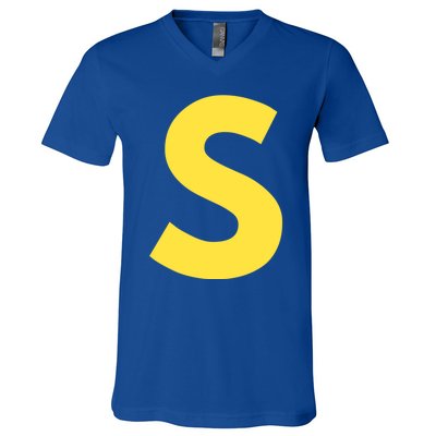 Letter S Funny Matching Halloween Costume V-Neck T-Shirt