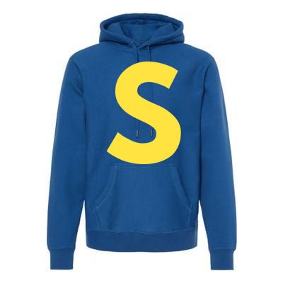 Letter S Funny Matching Halloween Costume Premium Hoodie