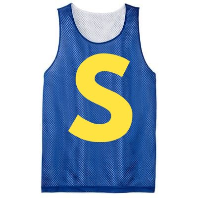 Letter S Funny Matching Halloween Costume Mesh Reversible Basketball Jersey Tank