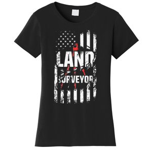 Land Surveying Flag Funny Surveyor Gifts Women's T-Shirt