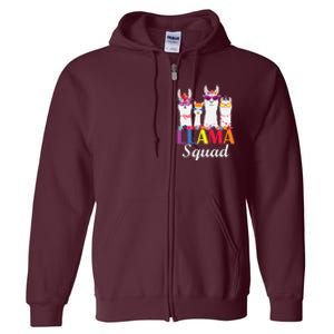 Llama Squad Funny Cute Llama Matching Full Zip Hoodie