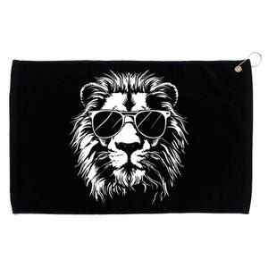 Lion Sunglasses Graphic Grommeted Golf Towel