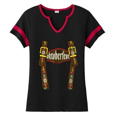 Lederhosen Shirts German Oktoberfest Lazy Halloween Costume Ladies Halftime Notch Neck Tee