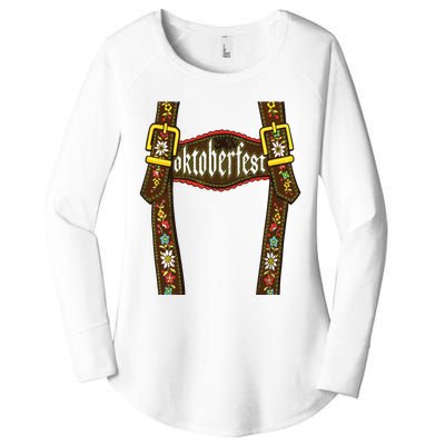 Lederhosen Shirts German Oktoberfest Lazy Halloween Costume Women's Perfect Tri Tunic Long Sleeve Shirt