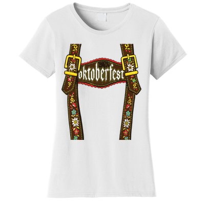 Lederhosen Shirts German Oktoberfest Lazy Halloween Costume Women's T-Shirt