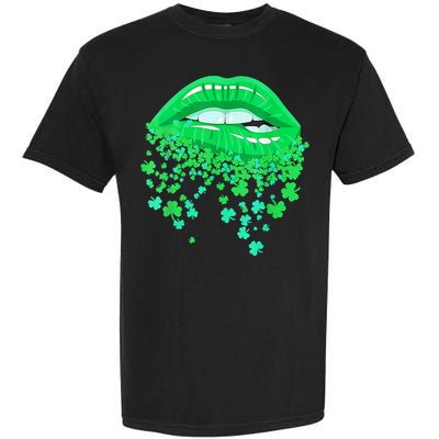Lips Sexy Green Cool Irish Shamrock St Patricks Day Garment-Dyed Heavyweight T-Shirt