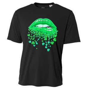 Lips Sexy Green Cool Irish Shamrock St Patricks Day Cooling Performance Crew T-Shirt