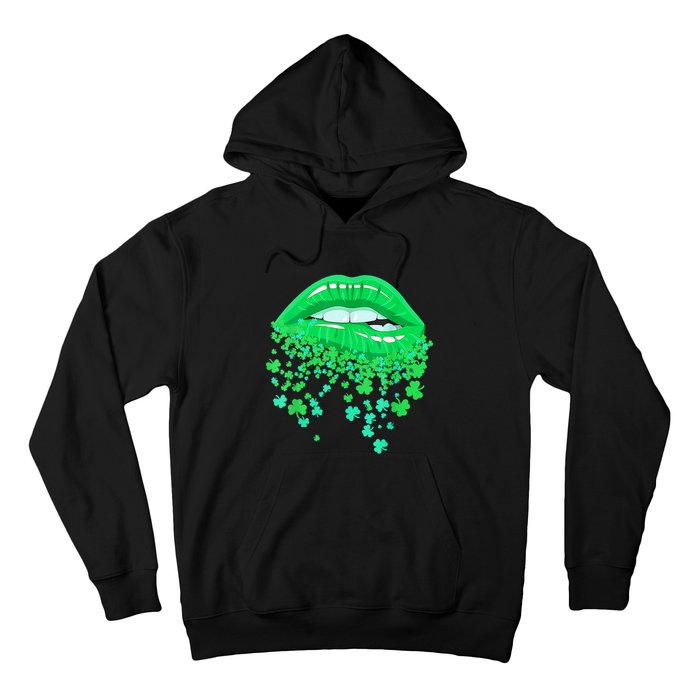 Lips Sexy Green Cool Irish Shamrock St Patricks Day Hoodie