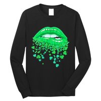 Lips Sexy Green Cool Irish Shamrock St Patricks Day Long Sleeve Shirt