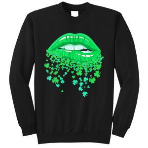 Lips Sexy Green Cool Irish Shamrock St Patricks Day Sweatshirt