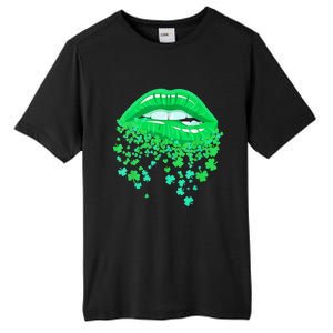 Lips Sexy Green Cool Irish Shamrock St Patricks Day Tall Fusion ChromaSoft Performance T-Shirt