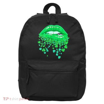 Lips Sexy Green Cool Irish Shamrock St Patricks Day 16 in Basic Backpack